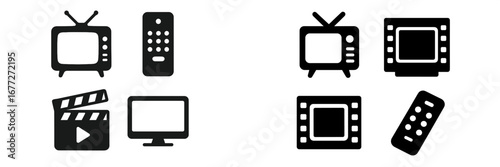Collection of media and entertainment icons