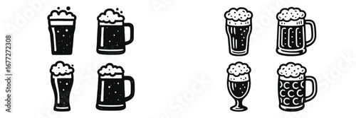 Beer Mugs and Glasses Icons