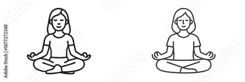 Two women meditating in lotus position