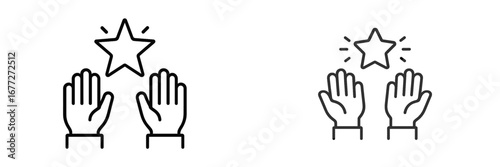 Hands reaching for a star icon