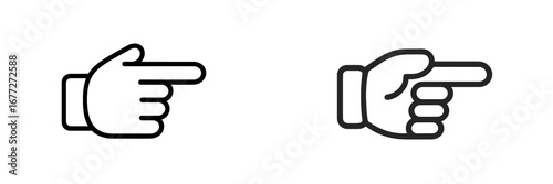 Two pointing finger icons on black background