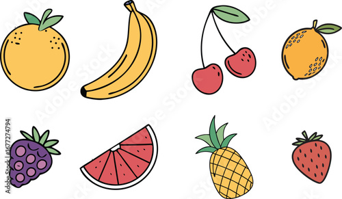 fruit icon set