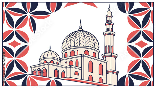 vector illustration of mosque in istanbul