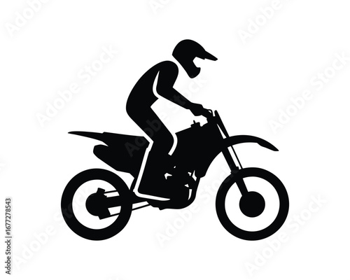 Off-Road Motorcycle Jump Design - High-Octane Sport Icon
