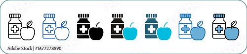 Nutrition Icon Pack Multistyle Editable Stroke