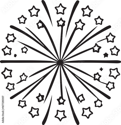 fireworks exploding in the night sky, perfect for decorative and festive themes.