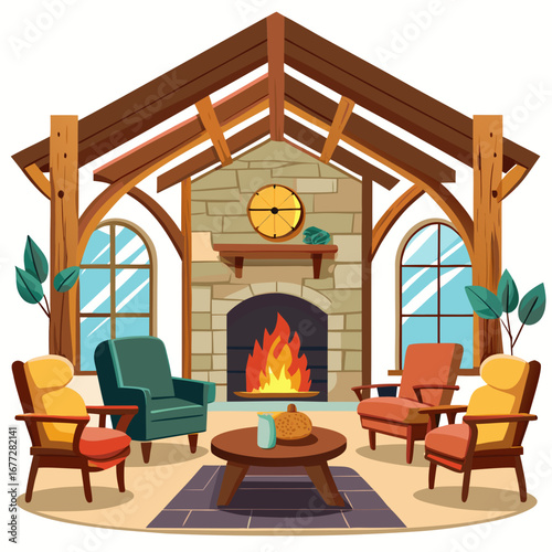 Rustic Interior Vector Design