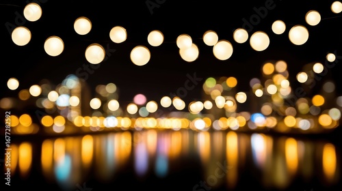 Wallpaper Mural Evening city lights celebration urban skyline bokeh photography nighttime aesthetic view sparkling atmosphere for seo impact Torontodigital.ca