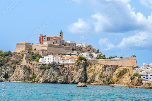 Scenic View of Dalt Vila, Ibiza. Historic Fortress and Coastal Beauty