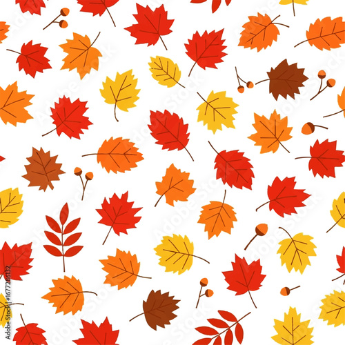 Autumnal Rhapsody A Symphony of Fall Leaves in a Seamless Pattern