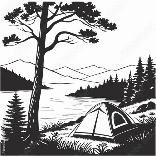 camping in the mountains
