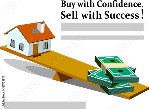 house and money on the scales