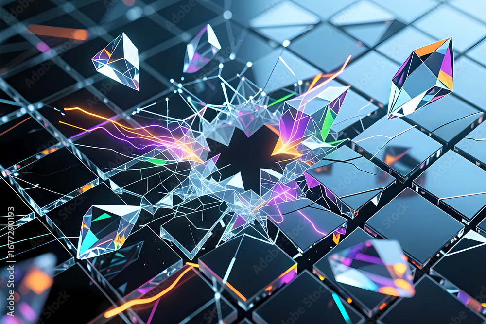 Fototapeta premium abstract technology background with stars
