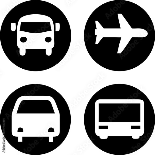 Transportation Mode Icons Set