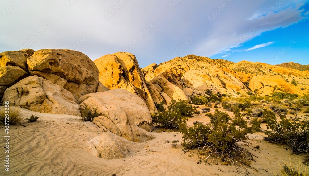 Obraz premium Desert landscape with large rocks and sand