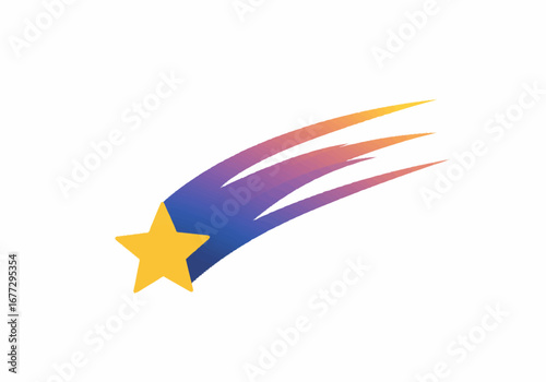 Free Download Colorful Shooting Star with Gradient Tail. - GFXLoad