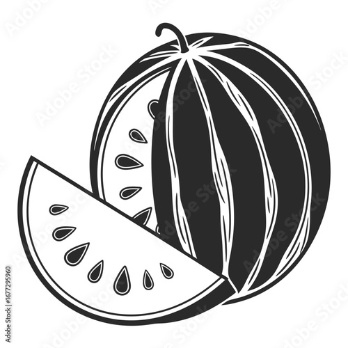 vector illustration of ripe watermelon