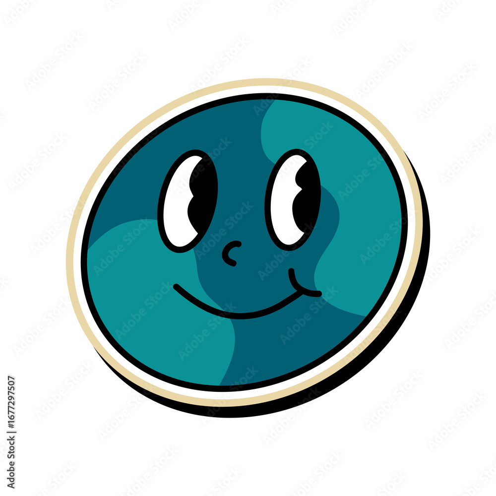 Fototapeta premium Retro Smiley Face Illustration with Cute Expression