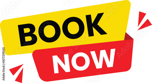 Book now banner vector design for sale promotion ads