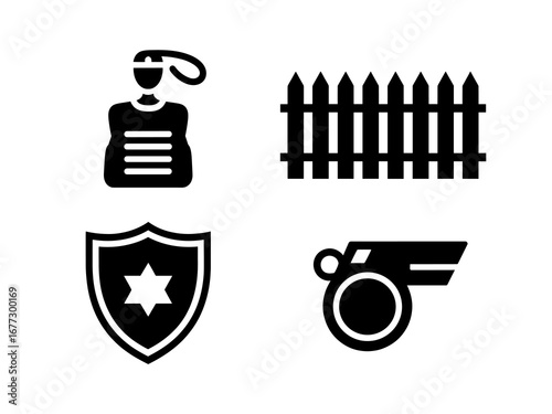 Guard, Fence and Safety Whistle Security Icons