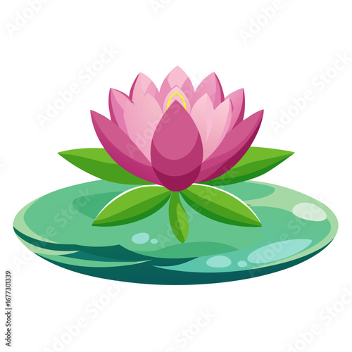 Pink Lotus Flower on Lily Pad