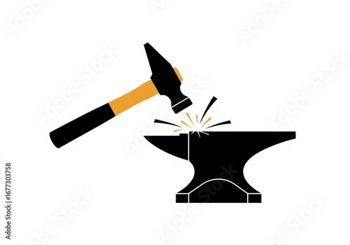 Hammer and Anvil: Symbol of Industrial Craftsmanship.
