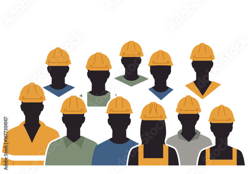 Construction Workers Teamwork and Safety.