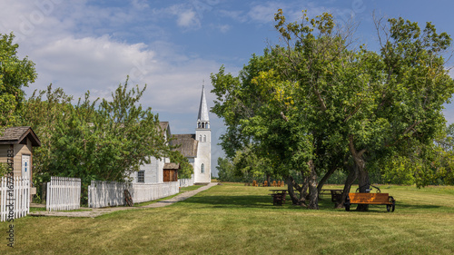 Fotografía Church and rectory at Batoche National Historic Site in Saskatchewan, Canada