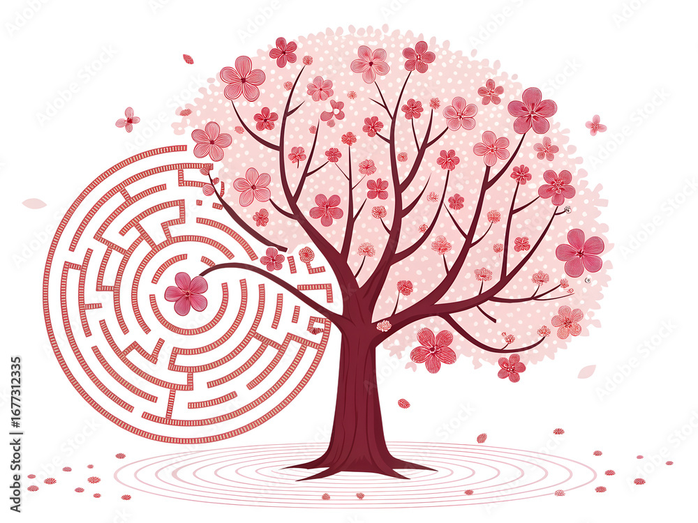 Fototapeta premium Beautiful Cherry Blossom Tree Spring Nature Art