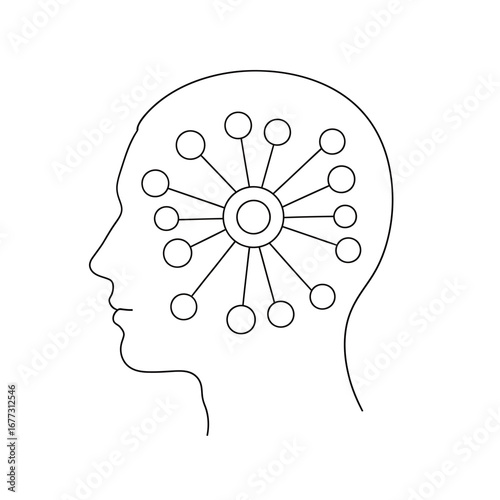 Human Mind Network Conceptual Illustration of Neural Connections