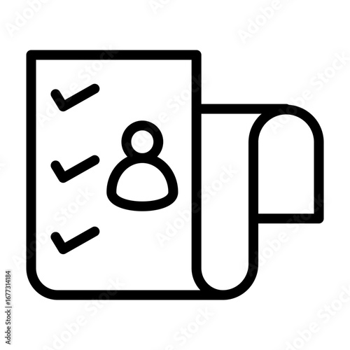 Entry List Vector Line Icon Design