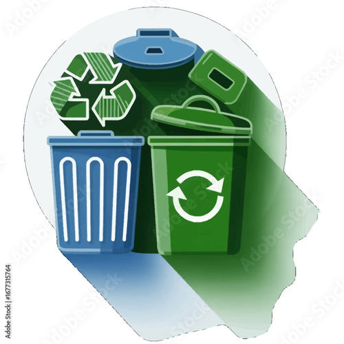 Colourful Recycling Bins for Waste Sorting
