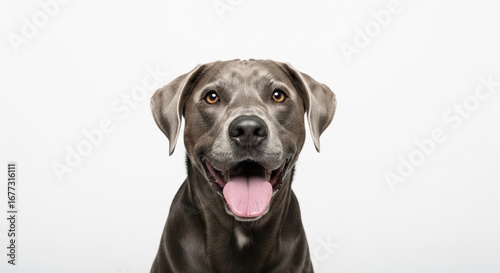 Happy grey dog portrait
