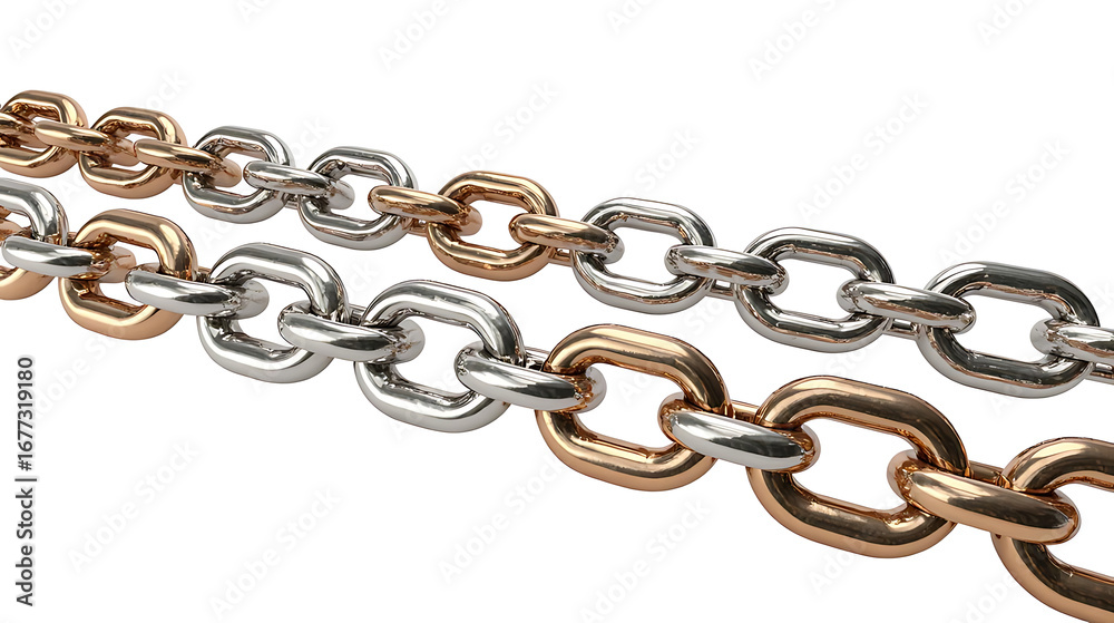Fototapeta premium metal chain isolated on white background