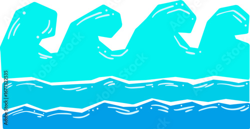 Water wave layer blue color background, banner and template for decoration on coastal living, ocean and nautical concept.