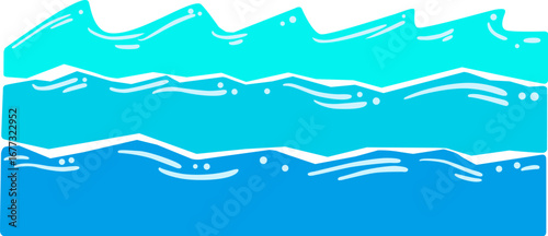 Water wave layer blue color background, banner and template for decoration on coastal living, ocean and nautical concept.