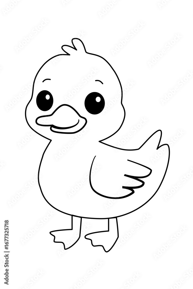 Naklejka premium duck on a white background kids colouring set colouring page 
