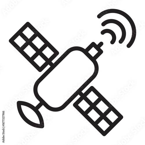 Remote Sensing Vector Line Icon Design