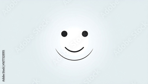 A simple, cheerful smiley face graphic against a light gray background displays a positive and friendly mood.