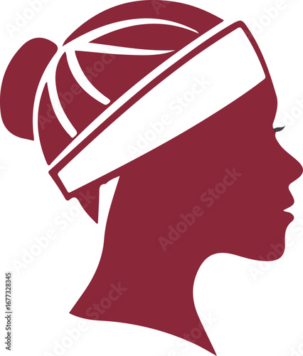 female facial beauty profiles with elegant hair and headscarf styles