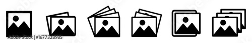 photo gallery icons set vector design