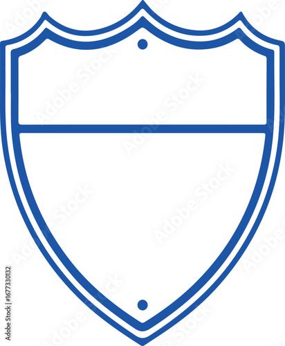Blue Shield Emblem With Horizontal Bar And Dots badge crest