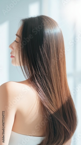 髪が美しい美女のポートレート