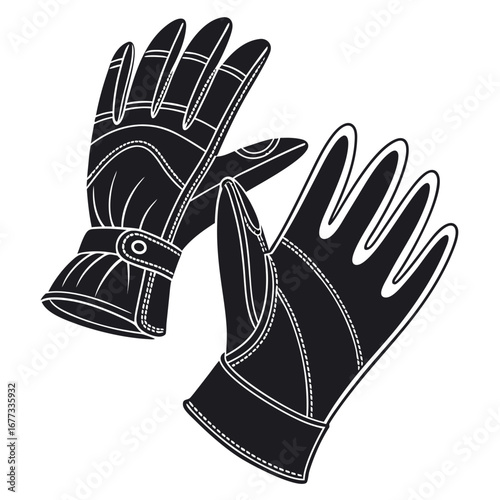 hand drawn vector illustration of a pair of gloves