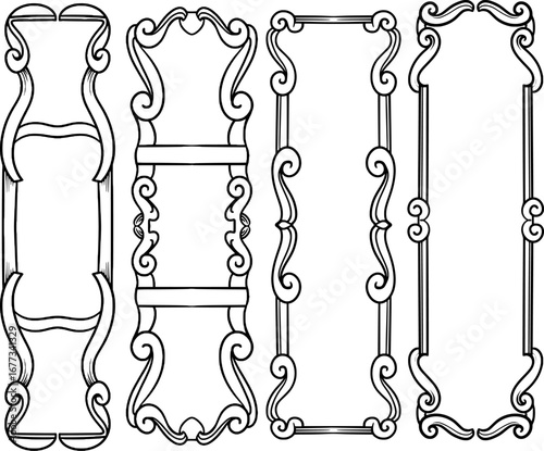 featuring different vintage book cover bottom ornament designs