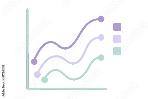 Trends displayed through colored line graph illustrating data fluctuations over time in a business report