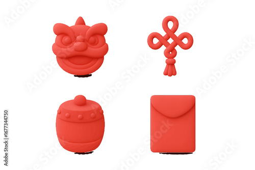 Red festive decorations representing culture and tradition for celebration activities and gatherings