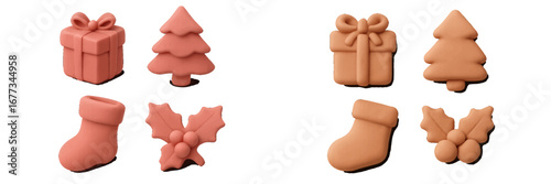 Holiday themed silicone molds in festive shapes for cake decorating and baking