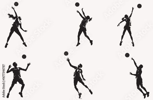 volleyball  player. volleyball silhouettes	