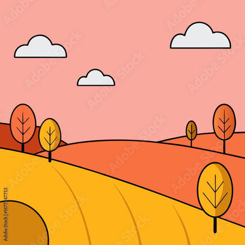 Colorful row of charming houses on a street vector illustration for real estate and urban design